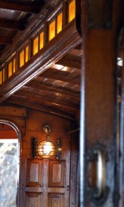 Inside one of the trams.